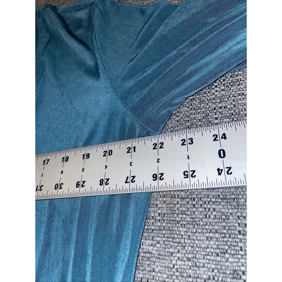 Chicos Travelers Cardigan Teal Open Front Tie Soft Stretch Knit Chic Capsule - Picture 5 of 9